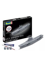 REVELL RMX75824 1/1200 USS ENTERPRISE CV-6 AIRCRAFT CARRIER PLASTIC MODEL KIT W/PAINT, BRUSH & CEMENT