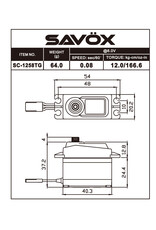 SAVOX SAVSC1258TG-BE BLACK EDITION STANDARD SIZE CORELESS DIGITAL SERVO .08/166