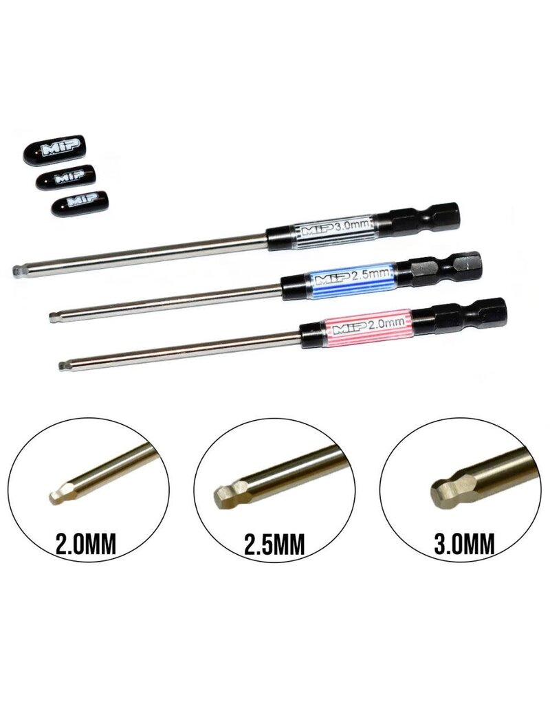 MIP MIP9516 SPEED TIP BALL HEX DRIVER WREN METRIC 2.0/2.5/3.0MM, 3PCS