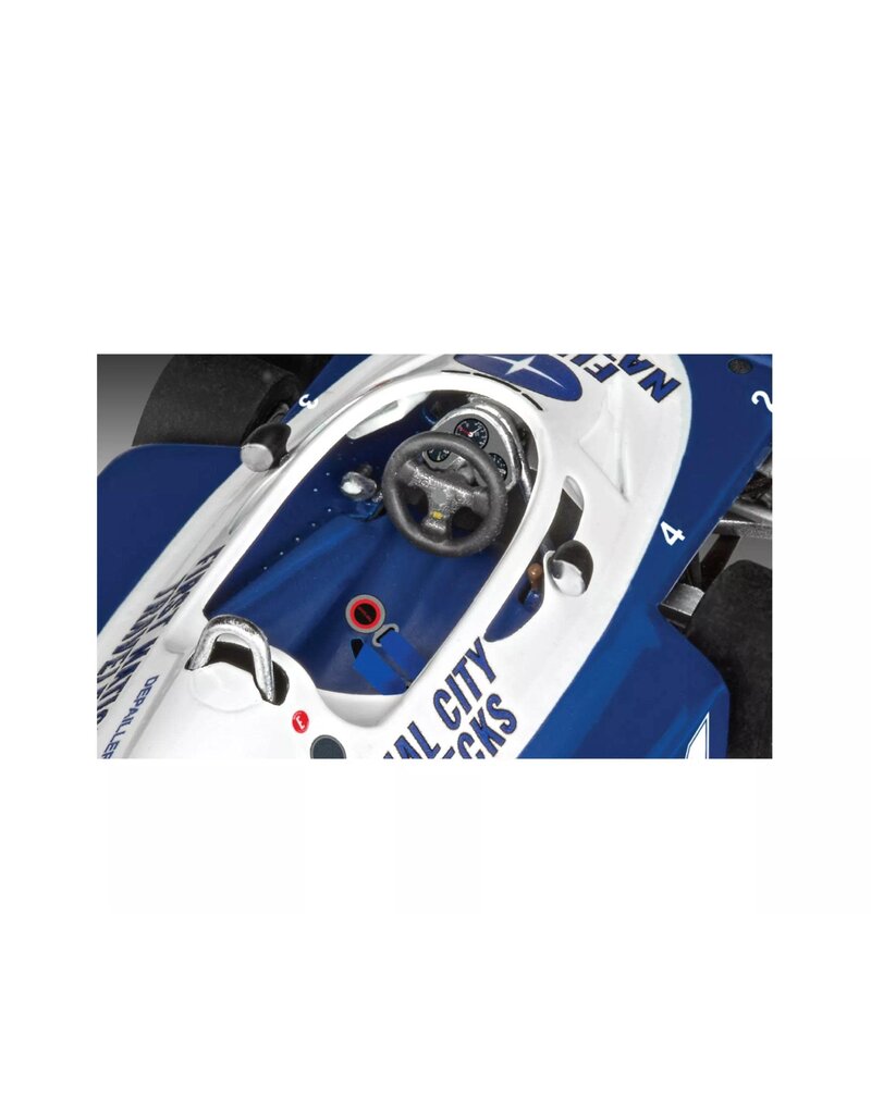 REVELL RMX77741 1/32 TYRRELL P34/2 6-WHEEL FORMULA 1 CAR PLASTIC MODEL KIT W/PAINT, BRUSH & CEMENT