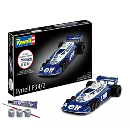 REVELL RMX77741 1/32 TYRRELL P34/2 6-WHEEL FORMULA 1 CAR PLASTIC MODEL KIT W/PAINT, BRUSH & CEMENT