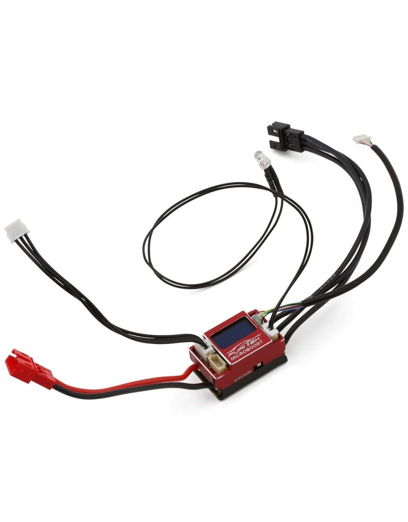 FURITEK FTK-FUR-2622 MICROBOOST 2S 25A BRUSHLESS SENSORED/SENSORLESS MICRO DRIFT ESC W/DISPLAY (RED) (SOLDERABLE/REPLACEABLE WIRE)
