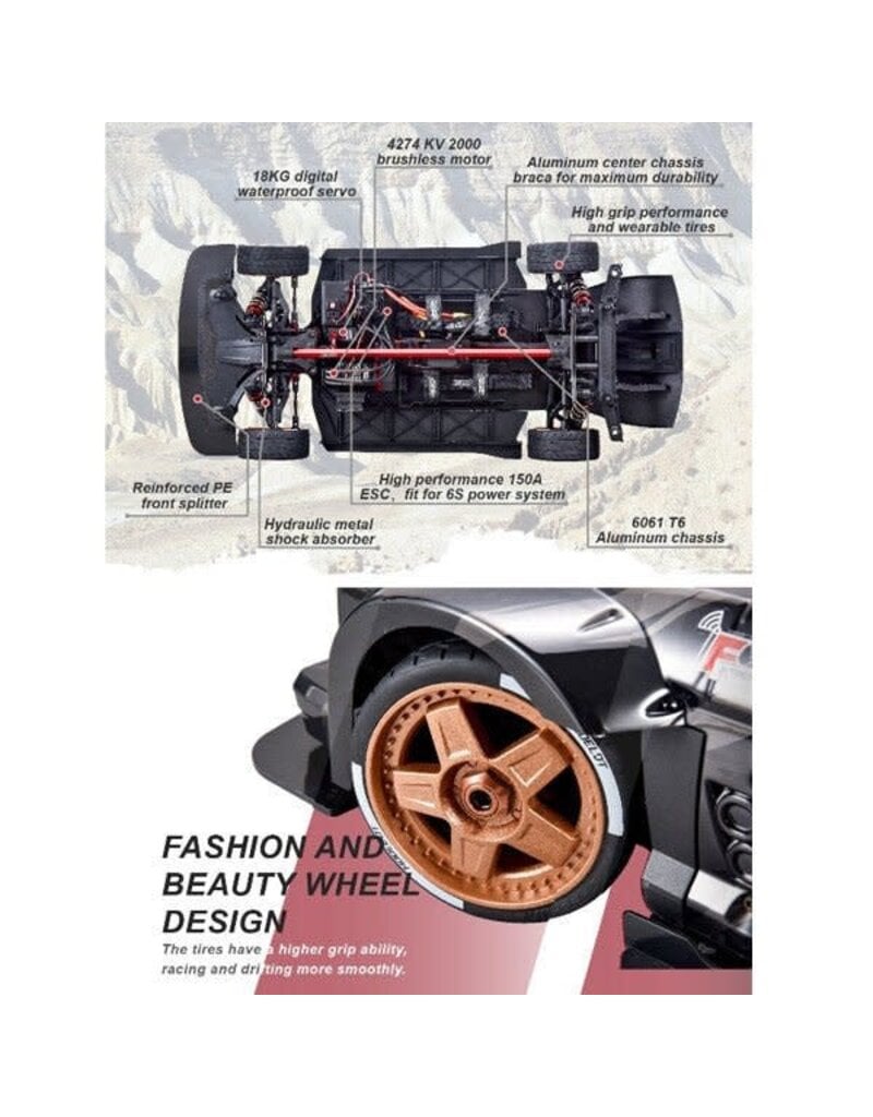FSR RACING FS33716 1/7 HOONACORN MODEL DT BLACK