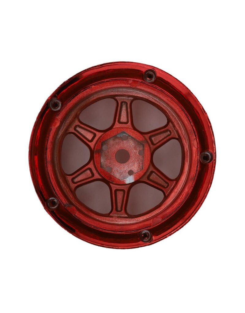 DS RACING DSC-DE-233 DRIFT ELMENT 6 SPOLE DRIFT WHEELS (RED CHROME) (2) (ADJUSTABLE OFFSET) W/12MM HEX