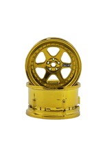 DS RACING DSC-DE-231 DRIFT ELEMENT 6 SPOKE DRIFT WHEELS (GOLD CHROME) (2) (ADJUSTABLE OFFSET) W/12MM HEX