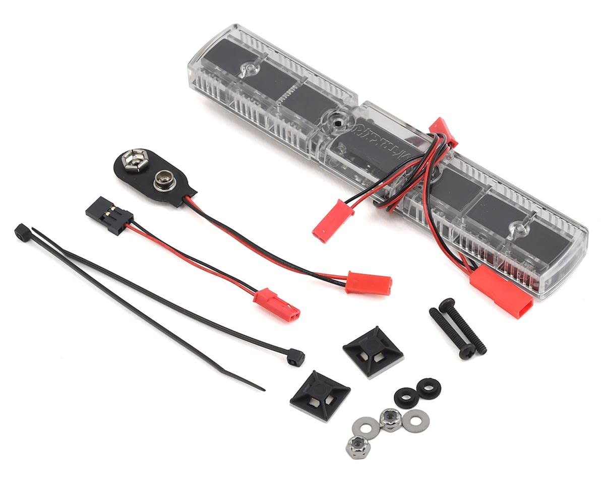 MYKEM2 POLICE DELUXE LIGHT SET W/UF-7 CONTROLLER, 8 LEDS & RED/BLUE LIGHTBAR