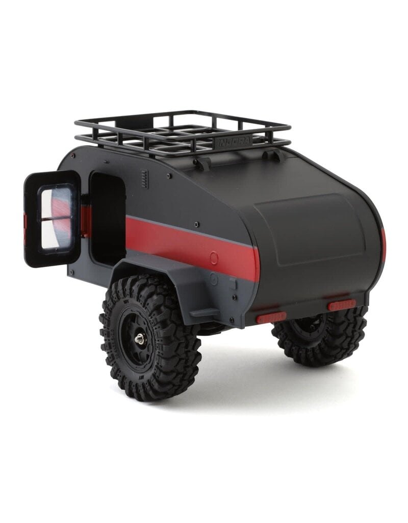 INJORA INJTC01-BR AXIAL SCX24 1/24 SCALE TEARDROP TRAILER W/HITCH (BLACK/RED)