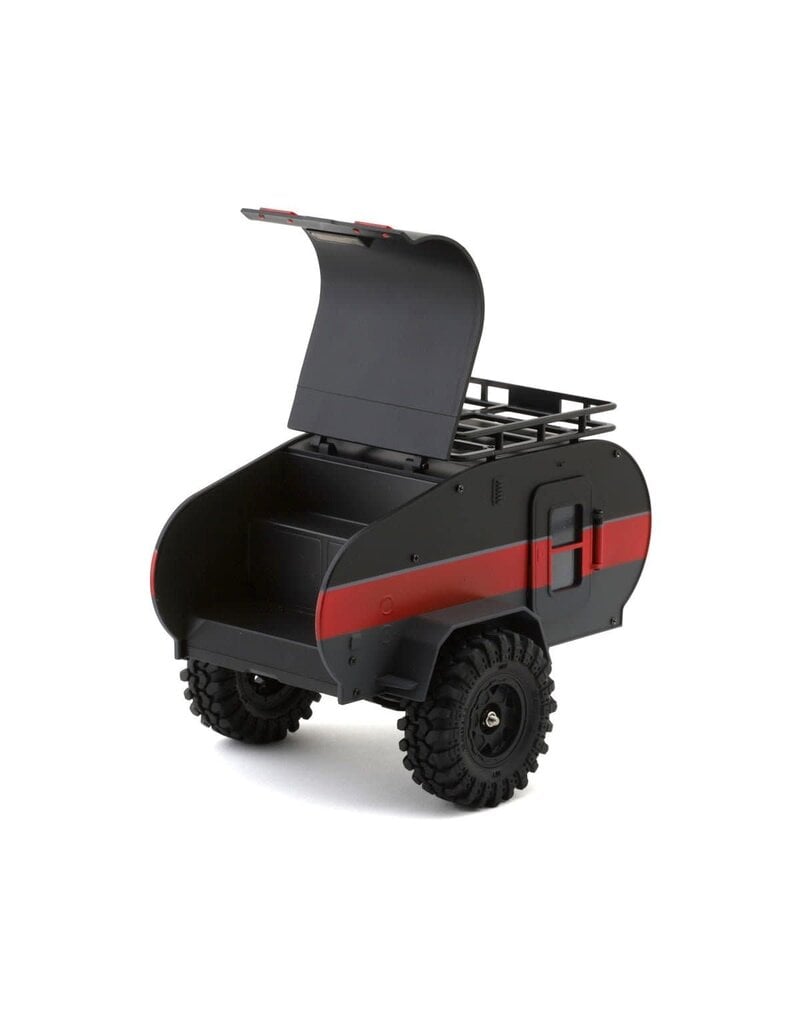INJORA INJTC01-BR AXIAL SCX24 1/24 SCALE TEARDROP TRAILER W/HITCH (BLACK/RED)