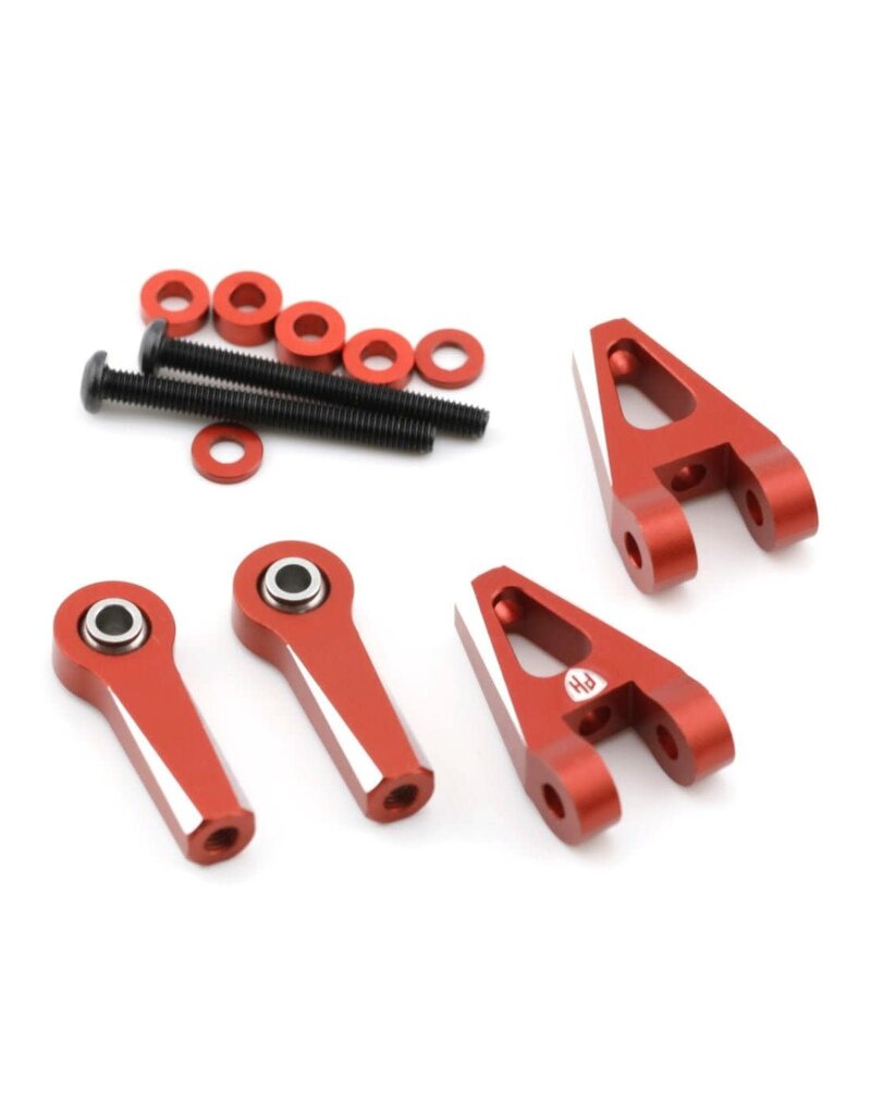 POWER HOBBY PHB7062RED ALUMINUM REAR UPPER ARM SET FOR FAZER MK2 RED