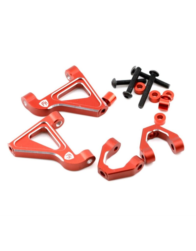 POWER HOBBY PHB7056RED ALUMINUM FRONT UPPER ARM SET FOR FAZER MK2 RED