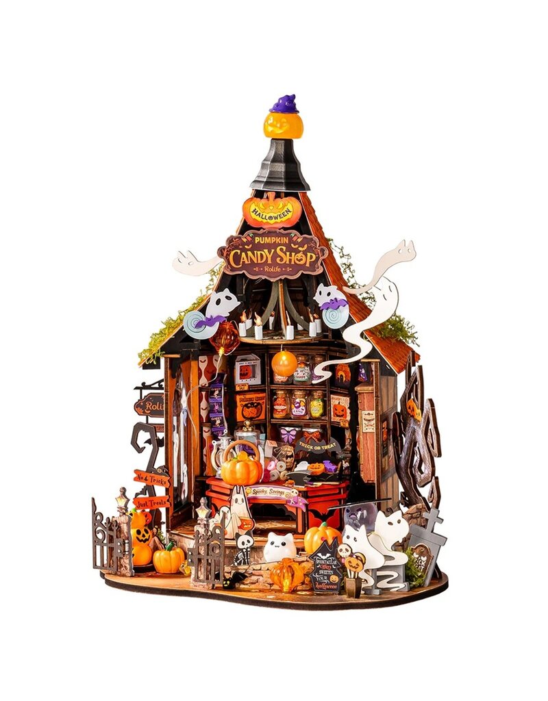 ROBOTIME ROEDG186 HAUNTED CANDY HOUSE DIY MINIATURE HOUSE