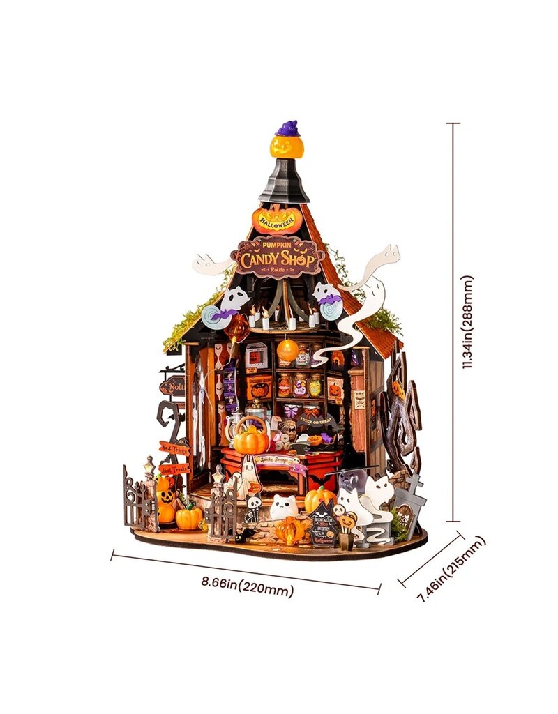 ROBOTIME ROEDG186 HAUNTED CANDY HOUSE DIY MINIATURE HOUSE