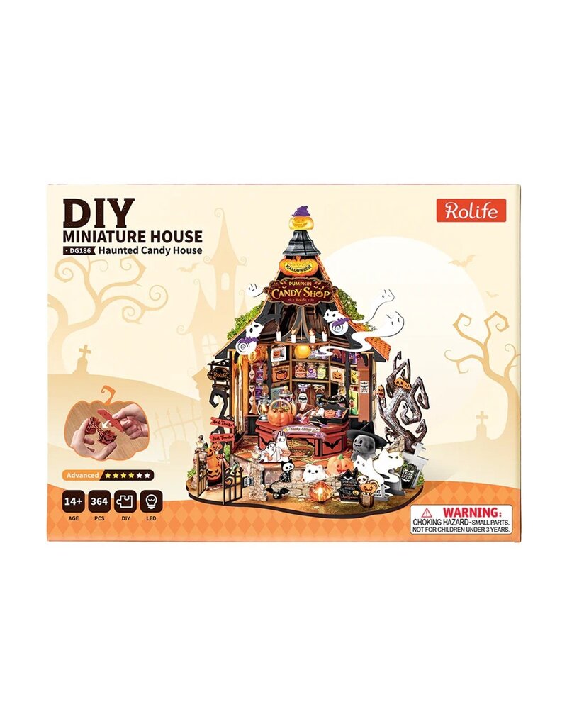 ROBOTIME ROEDG186 HAUNTED CANDY HOUSE DIY MINIATURE HOUSE
