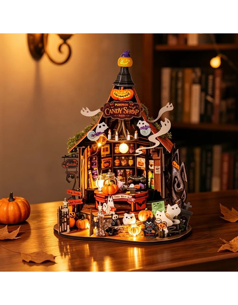 ROBOTIME ROEDG186 HAUNTED CANDY HOUSE DIY MINIATURE HOUSE