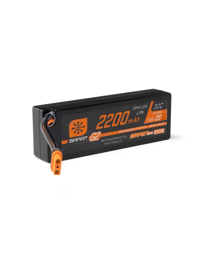 SPEKTRUM SPMX-3209 2S 7.4V 2200MAH 30C G2 SMARTFIT GROM HARD CASE LIPO IC2