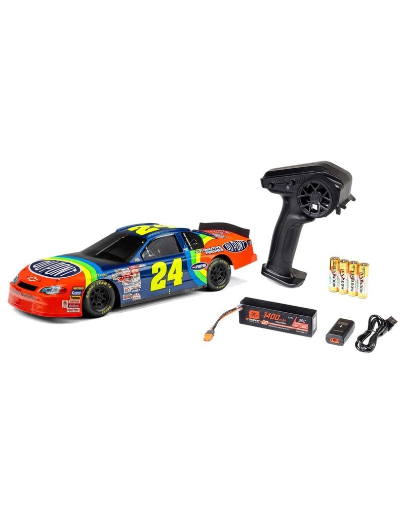 LOSI ***PRE-ORDER*** LOS1120024 1/12 NASCAR RC RACECAR JEFF GORDON NO. 24 DUPONT CHEVROLET MONTE CARLO, NASCAR 2S AWD RTR BRUSHED ON-ROAD (BATTERY & CHARGER INCLUDED), BLUE