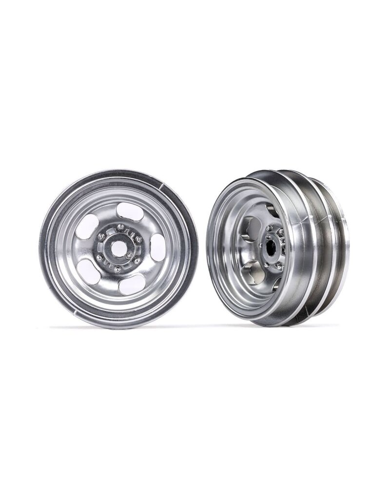 TRAXXAS TRA9869 TRX-4M 1" SATIN CHROME SLOTTED WHEELS (2)