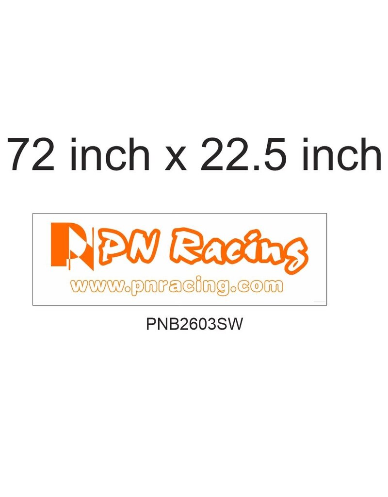 PN RACING KEN PNB2603SW PN RACING WHITE SMALL BANNER 72 X 22.5