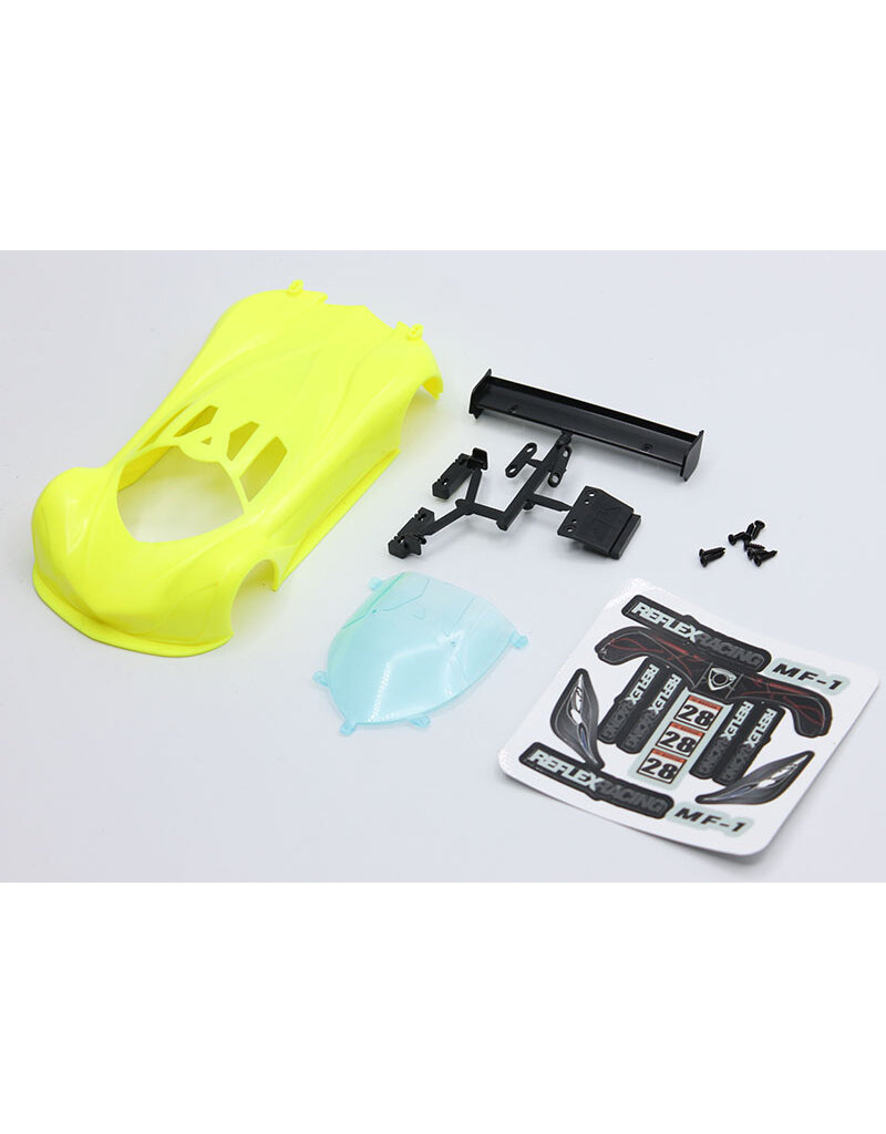 REFLEX RACING RAW-001-NY MF-1 ABS PLASTIC BODY SET NEON YELLOW