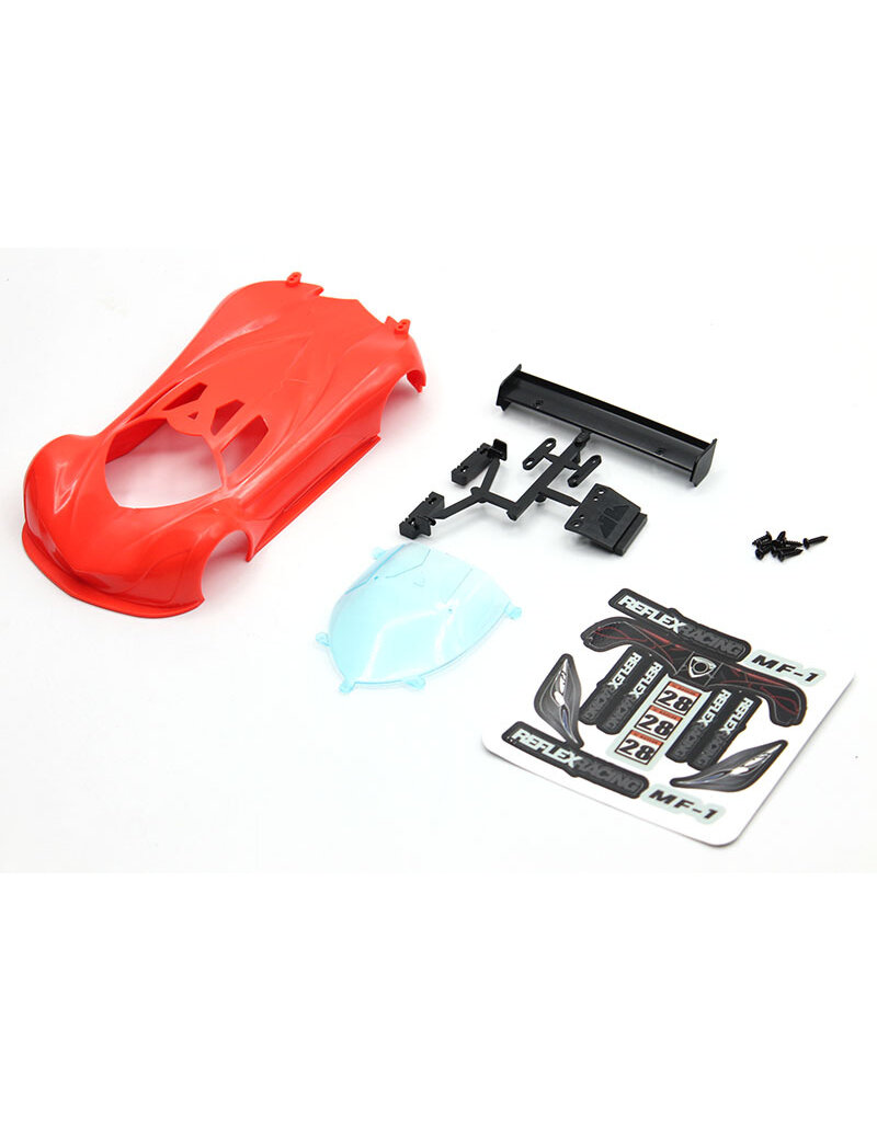 REFLEX RACING RAW-001-RO MF-1 ABS PLASTIC BODY SET RED ORANGE