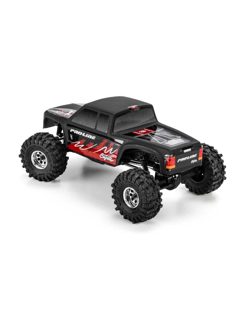 PROLINE RACING PRO369423 PRE-CUT/PRE-PAINTED COYOTE HIGH PERFORMANCE MATTE BLACK BODY: AXIAL SCX30