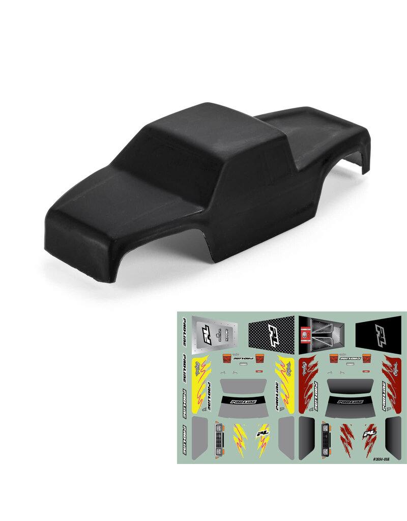 PROLINE RACING PRO369423 PRE-CUT/PRE-PAINTED COYOTE HIGH PERFORMANCE MATTE BLACK BODY: AXIAL SCX30