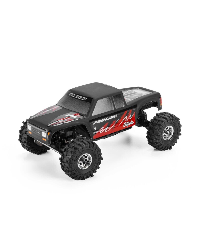 PROLINE RACING PRO369423 PRE-CUT/PRE-PAINTED COYOTE HIGH PERFORMANCE MATTE BLACK BODY: AXIAL SCX30
