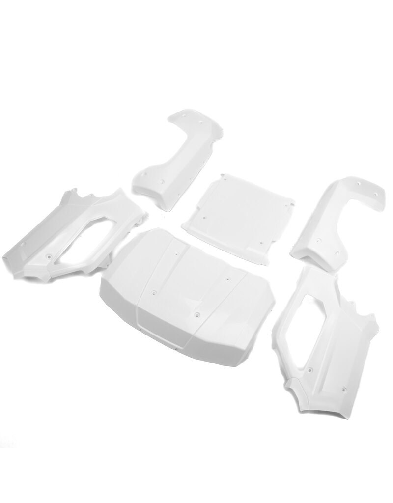 LOSI LOS-3662 BODY SET, COMPLETE, WHITE:ALL 5IVE-T 3.0
