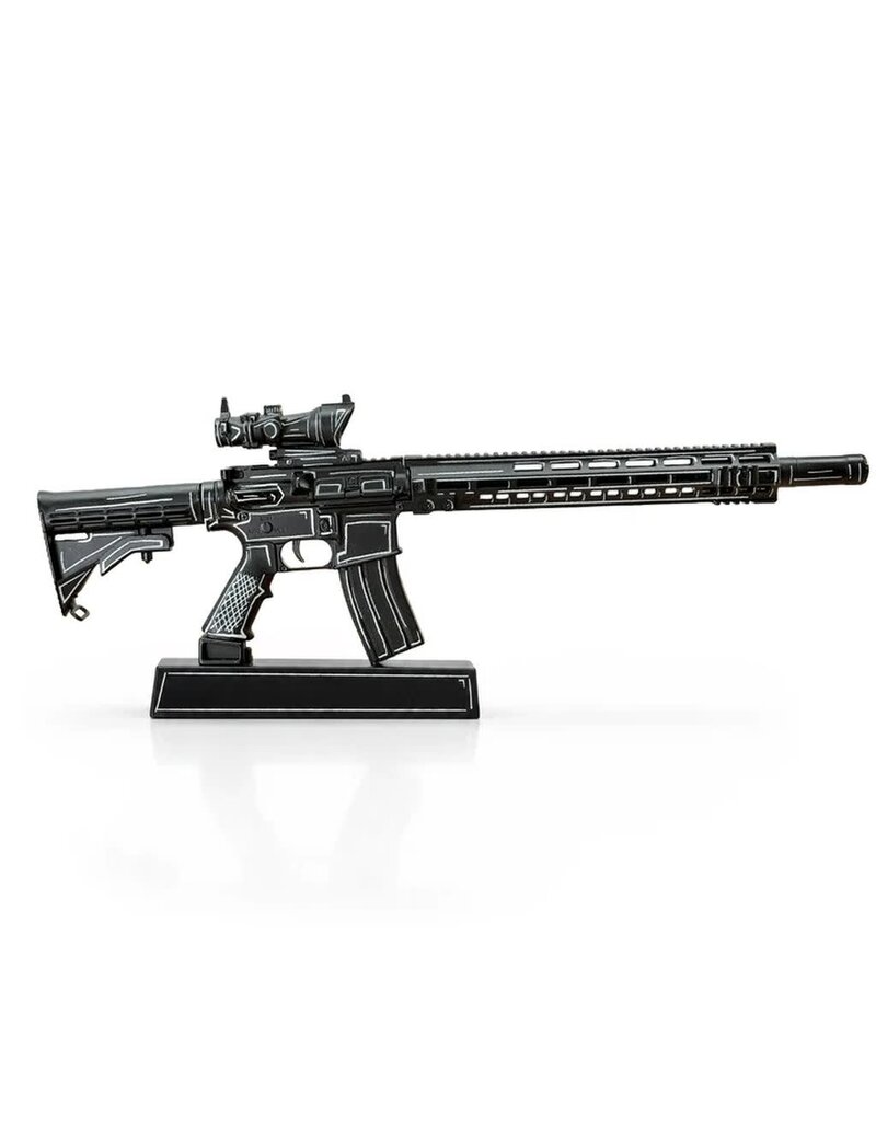 GOAT GUN GOAAR-BLACK-CEL  AR-15 BLACK WITH WHITE CEL SHADE DIECAST 1:3 SCALE MODEL