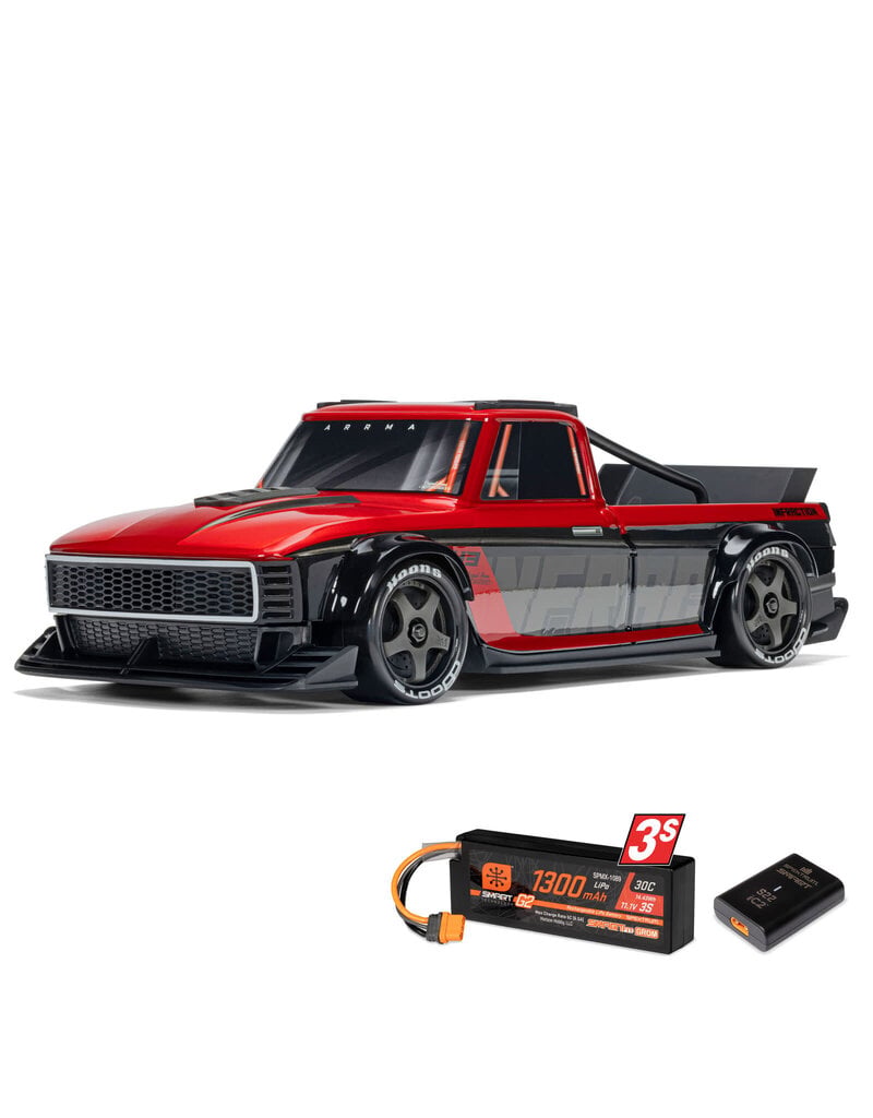 ARRMA ***PRE-ORDER*** ARA2315ST1  1/12 INFRACTION GROM 3S 4X4 RTR BRUSHLESS ALL-ROAD STREET BASH (BATTERY & CHARGER INCLUDED), RED/BLACK