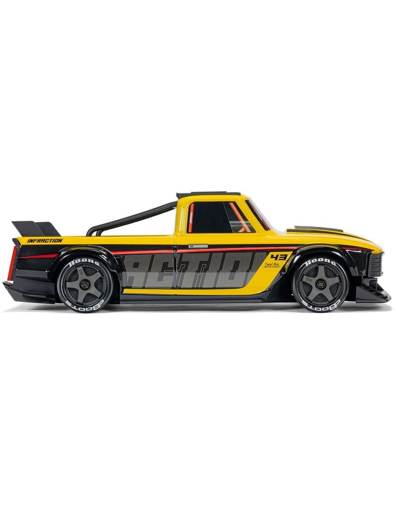 ARRMA ***PRE-ORDER*** ARA2315ST2 1/12 INFRACTION GROM 3S 4X4 RTR BRUSHLESS ALL-ROAD STREET BASH (BATTERY & CHARGER INCLUDED), YELLOW/BLACK