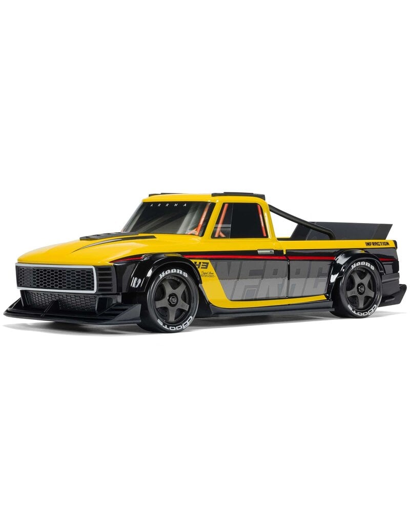 ARRMA ***PRE-ORDER*** ARA2315ST2 1/12 INFRACTION GROM 3S 4X4 RTR BRUSHLESS ALL-ROAD STREET BASH (BATTERY & CHARGER INCLUDED), YELLOW/BLACK