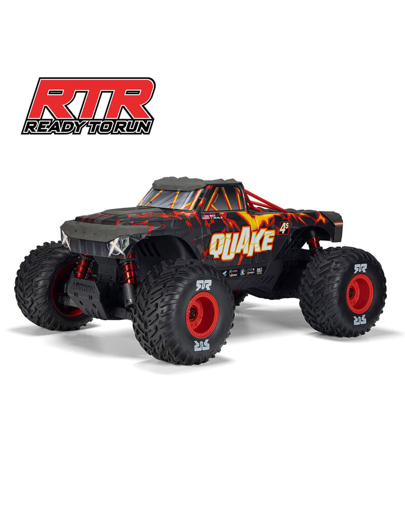 ARRMA ***PRE-ORDER*** ARA4437T1 1/8 QUAKE 4S DSC 4X4 RTR BRUSHLESS MONSTER TRUCK , BLACK/RED
