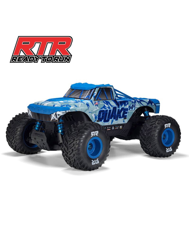 ARRMA ***PRE-ORDER*** ARA4437T2  1/8 QUAKE 4S DSC 4X4 RTR BRUSHLESS MONSTER TRUCK , WHITE/BLUE