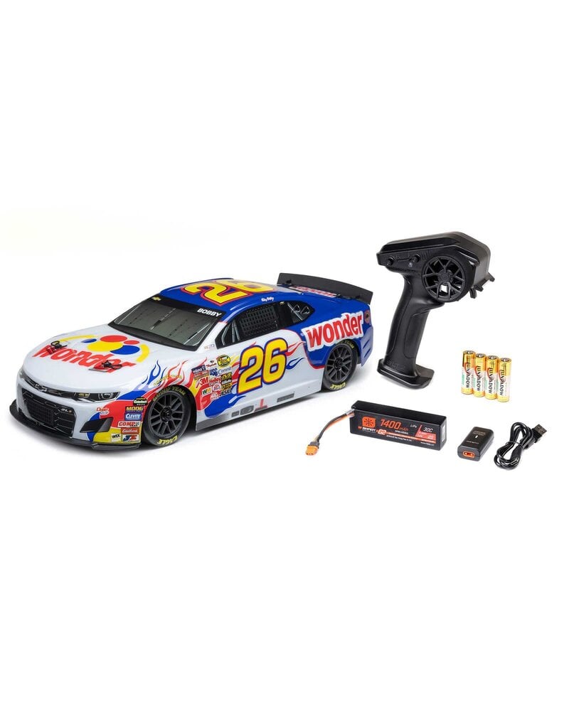 LOSI ***PRE-ORDER*** LOSF1122626  1/12 NASCAR RC RACE CAR RICKY BOBBY NO. 26 2026 WONDER BREAD CHEVROLET ZL1 2S AWD RTR