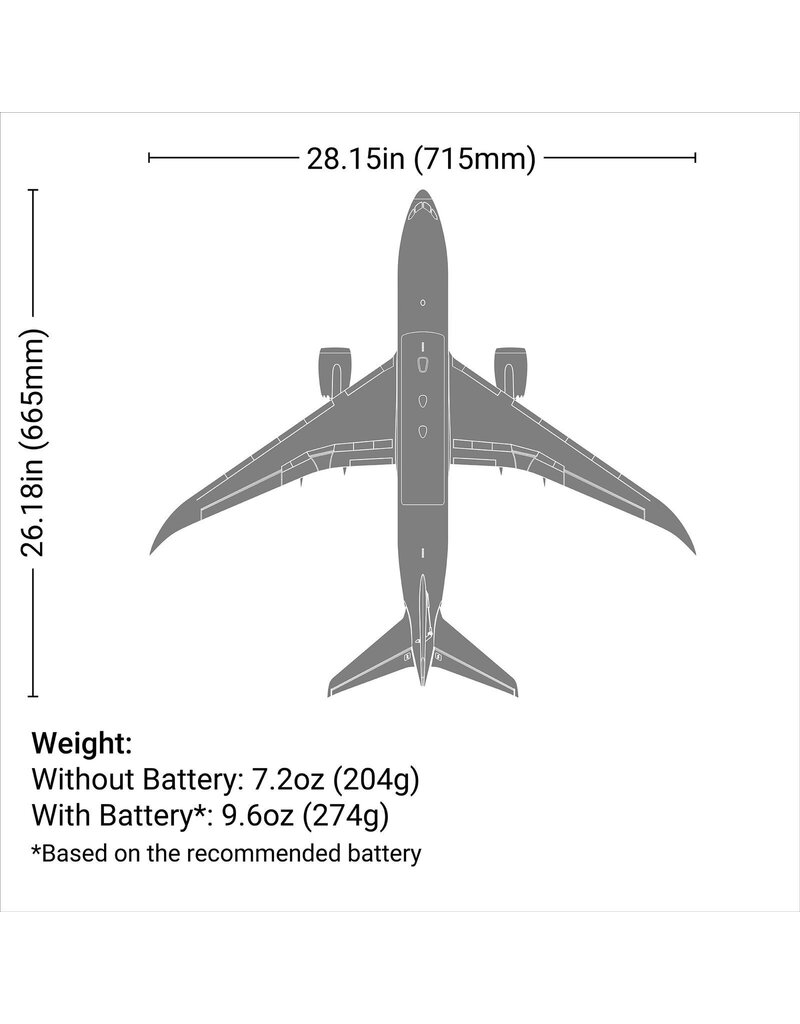 E-FLITE ***PRE-ORDER*** EFL78750 BOEING 787-8 DREAMLINER TWIN 30MM EDF BNF BASIC WITH AS3X AND SAFE SELECT