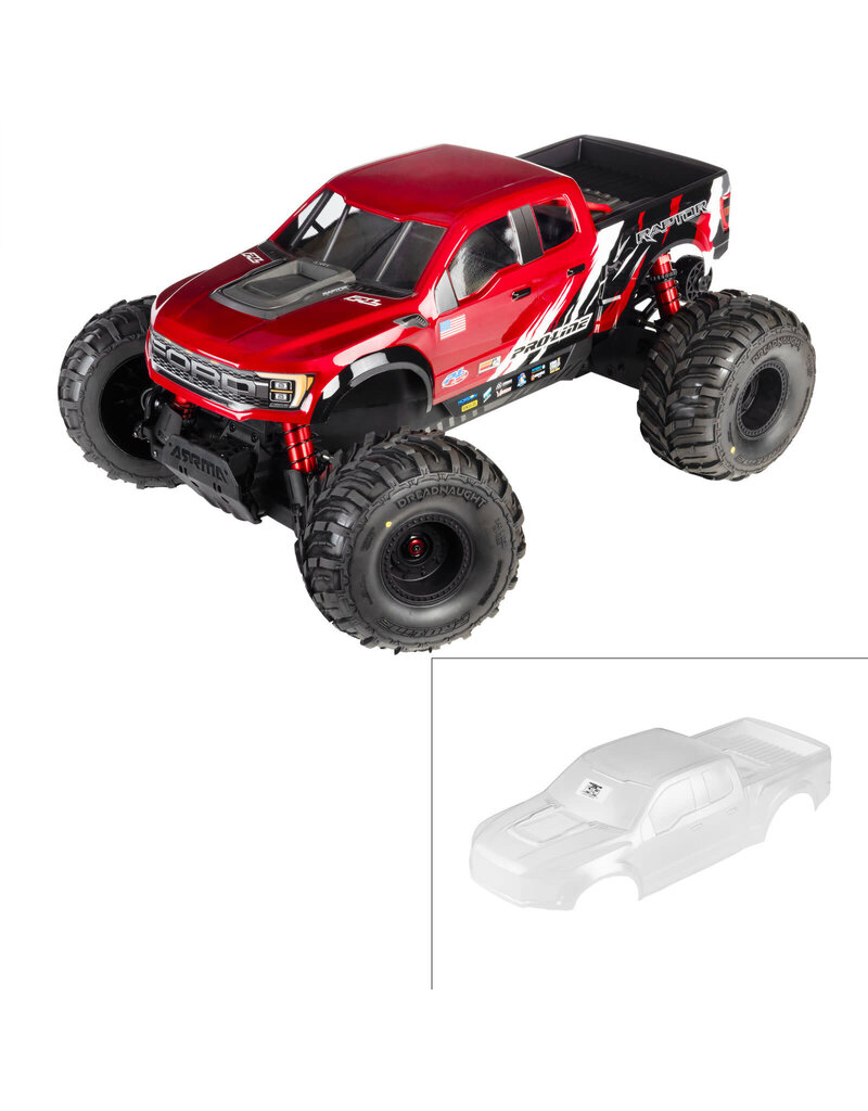 PROLINE RACING ***PRE-ORDER*** PRO372217 PRE-CUT 2022 FORD RAPTOR CLEAR BODY: ARRMA QUAKE 4S