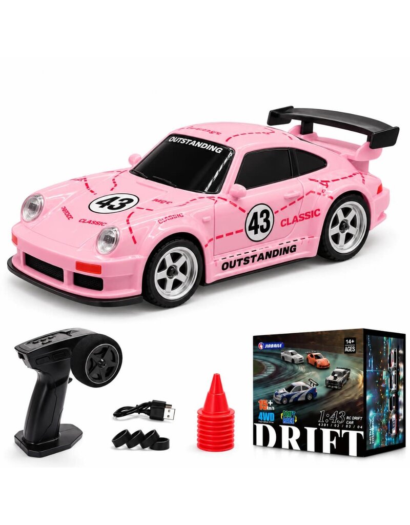 JIABAILE JBE13310 1/43 SCALE DRIFT CAR W/ GYRO PINK