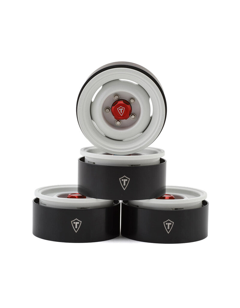 TREAL TRLX004YA05PD  1.9" ALUMINUM RETRO-STYLE VINTAGE WAGON CRAWLER BEADLOCK WHEELS (132.5G) (WHITE) (4)