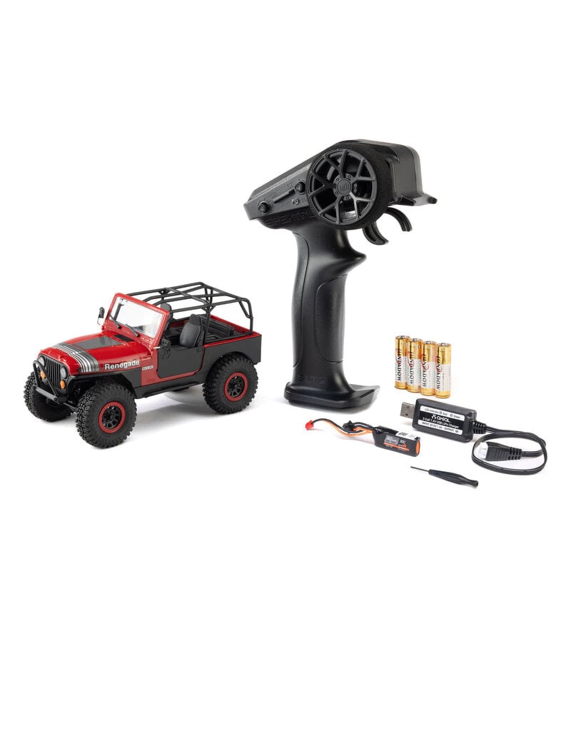 AXIAL ***PRE-ORDER*** AXI-3273T1 1/30 SCX30 JEEP CJ-7 RENEGADE 4X4 RTR BRUSHED ROCK CRAWLER (BATTERY & CHARGER INCLUDED), GENRIGHT, RED