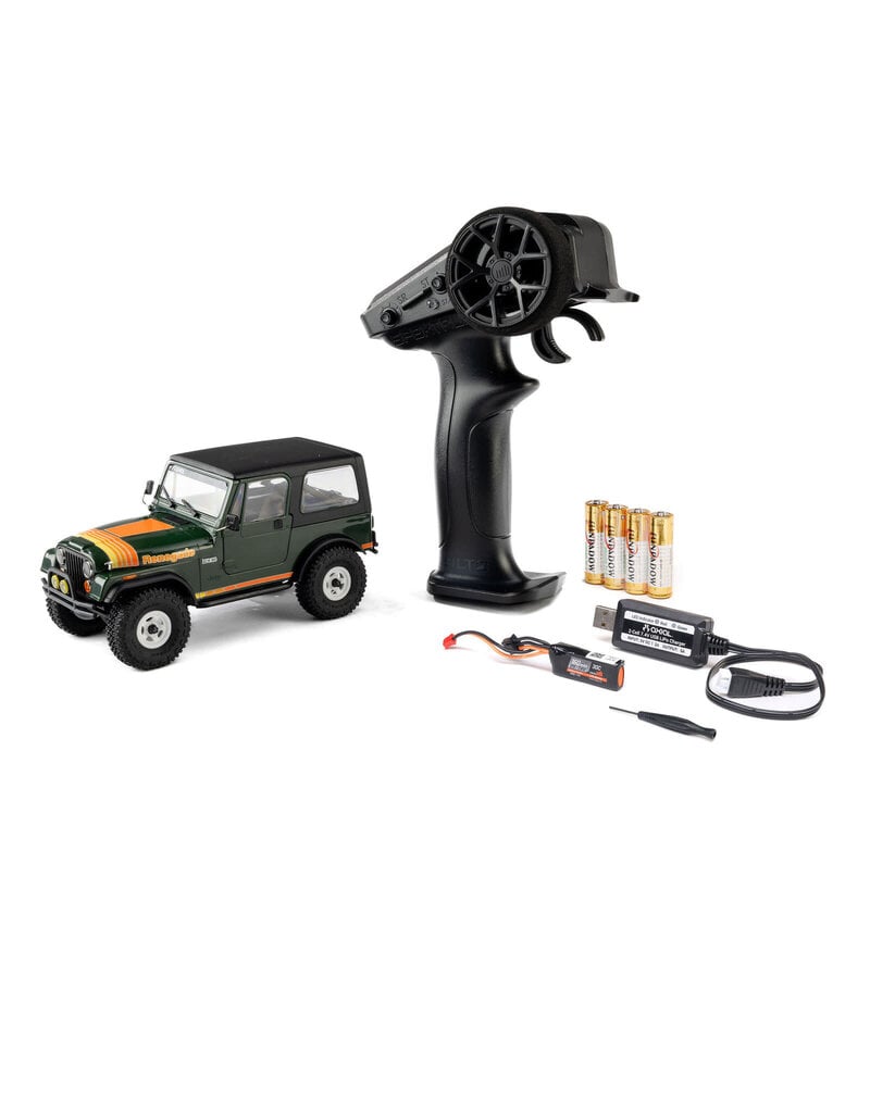 AXIAL ***PRE-ORDER*** AXI-3273T2  1/30 SCX30 JEEP CJ-7 RENEGADE 4X4 RTR BRUSHED ROCK CRAWLER (BATTERY & CHARGER INCLUDED), GREEN