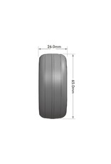 LOUISE LOULNHA566T 14 SPOKE GLOSS BLACK 1/10 WHEEL MOUNTED DRIFT TIRE, 2, 4, 6, 8MM OFFSET, 12MM HEX, 4PCS