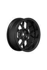 LOUISE LOULNHA566T 14 SPOKE GLOSS BLACK 1/10 WHEEL MOUNTED DRIFT TIRE, 2, 4, 6, 8MM OFFSET, 12MM HEX, 4PCS