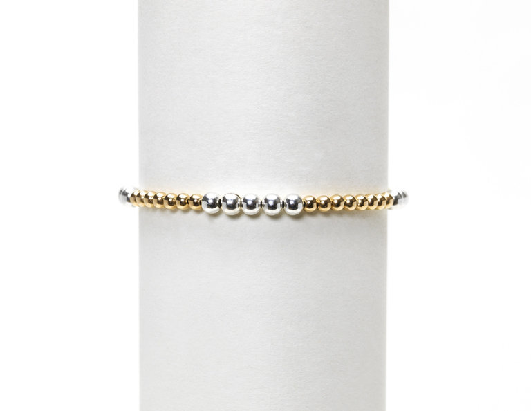 Karen Lazar 3mm Yellow Gold with 4mm Sterling Silver Mix