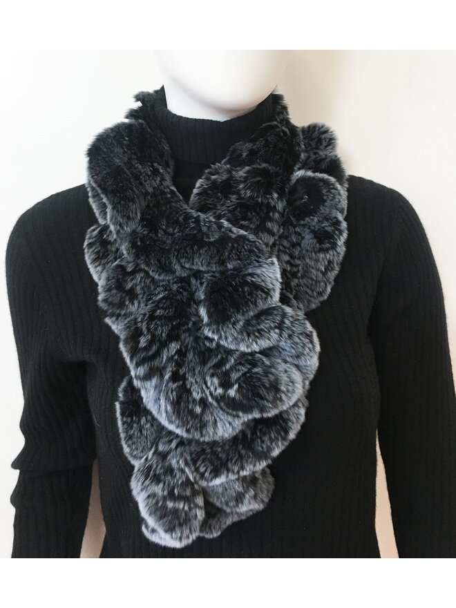 Scarf, Pull Through in Genuine Rex Rabbit Fur - Style RX39 Camel