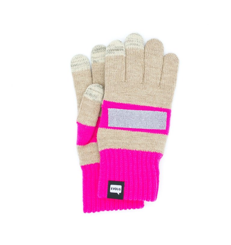 Evolg Ablaze Gloves Beige x Pink F21