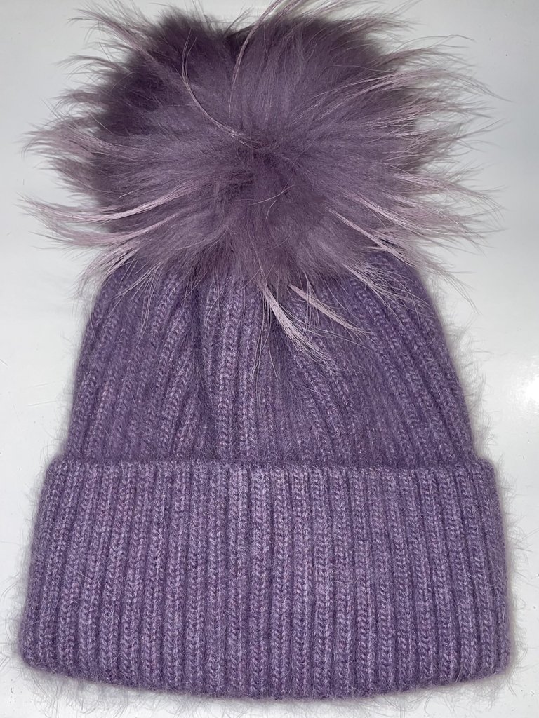 Linda Richards HA-62 Mohair Wool Hat Violet