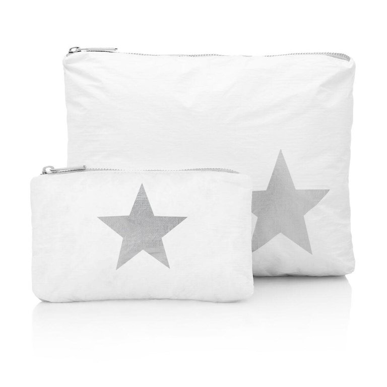 Hi Love Travel White with Silver Star - 2 Set