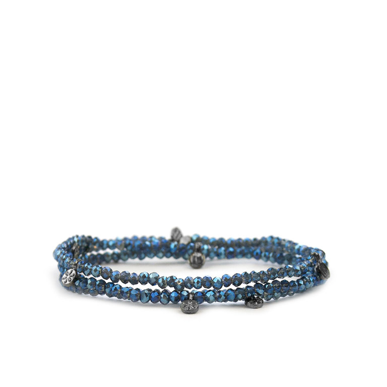 Marlyn Schiff 1044B Mini Disc Stretch Bracelet H-Montana Blue