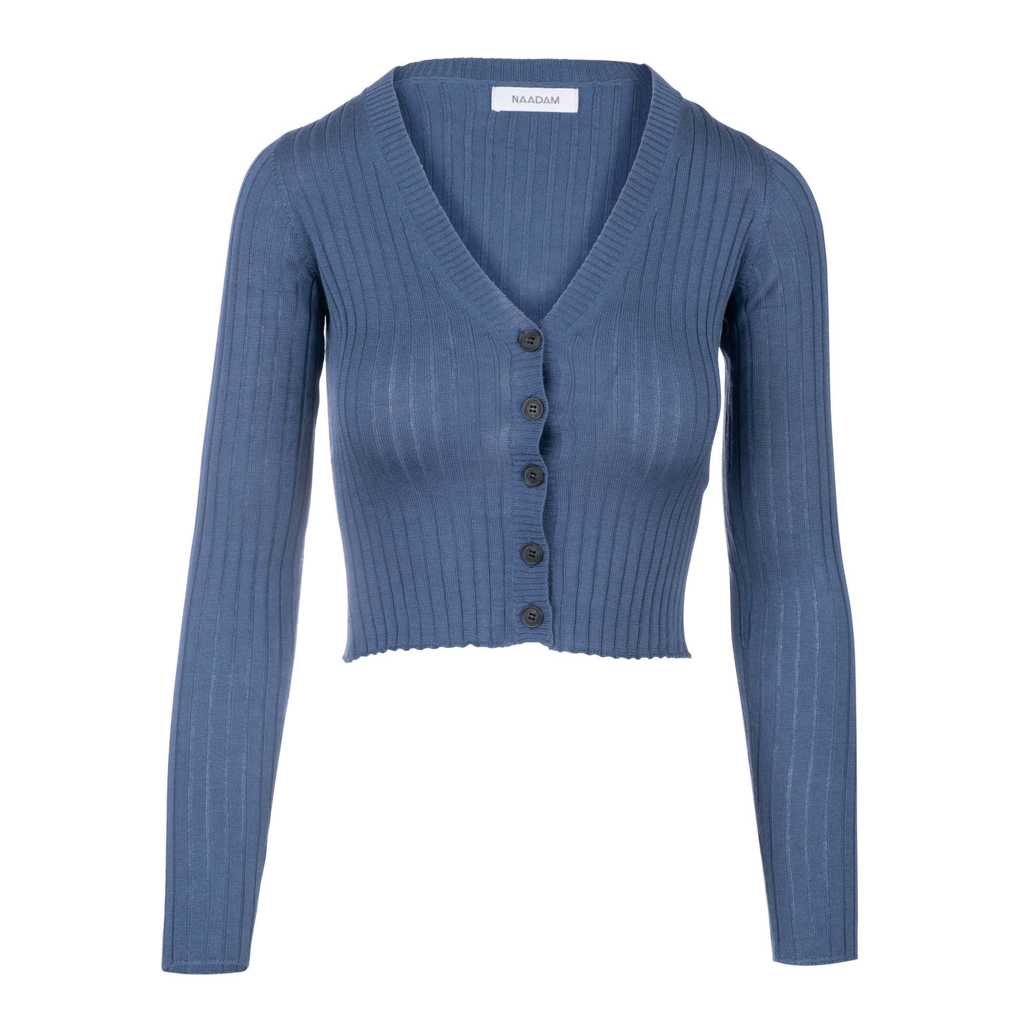 teal cropped cardigan